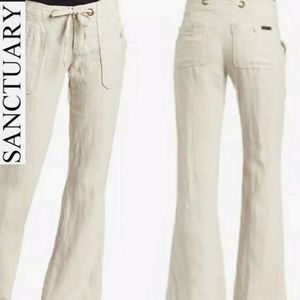 Sanctuary Beach Comber Seashell Linen Pants Size 27